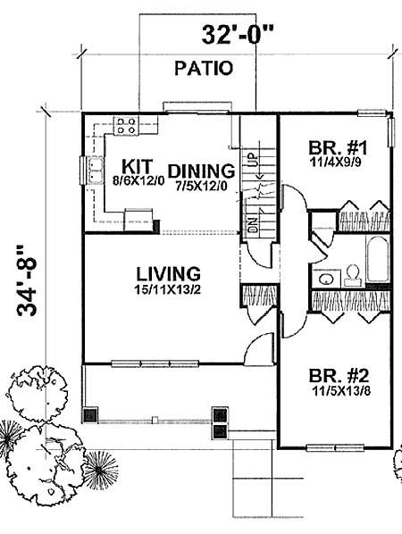 Floor Plan First Story of Cape Cod Plan #146-1621