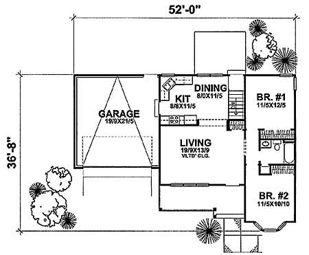 Floor Plan First Story of Country Plan #146-1622