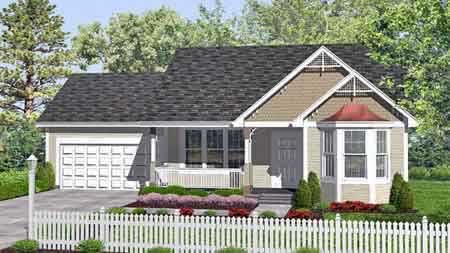 Front view of Country home (ThePlanCollection: House Plan #146-1622)