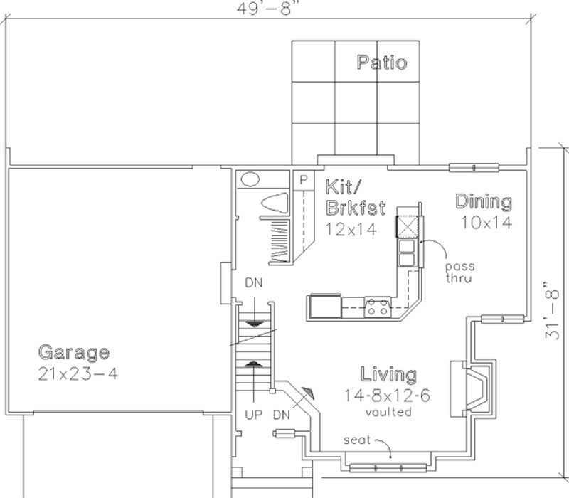 Floor Plan First Story of Country Plan #146-1627
