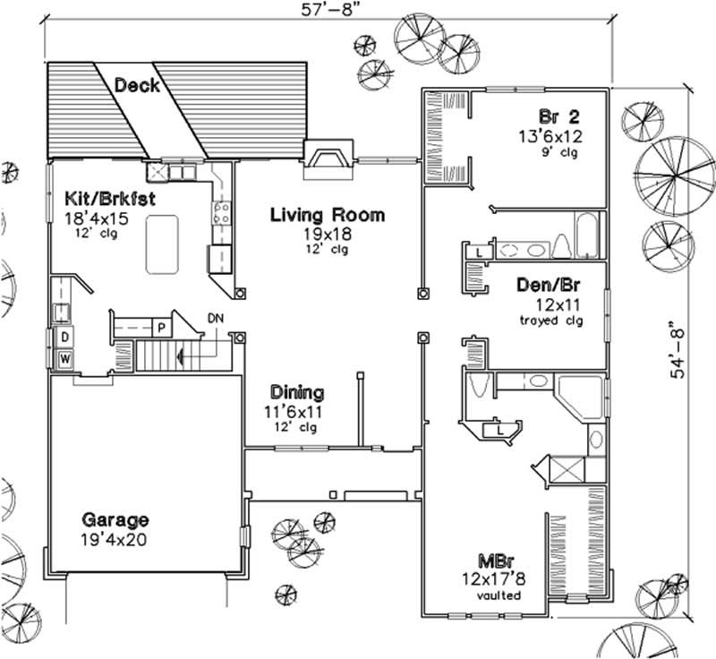 Floor Plan First Story of Country Plan #146-1630