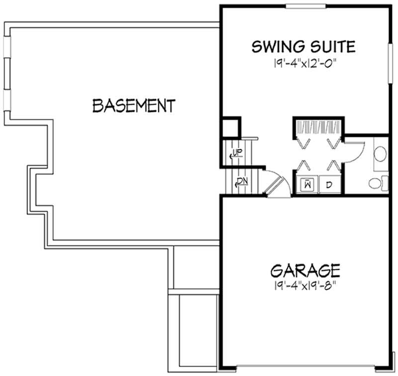 Floor Plan Basement of Small House Plans #146-1636