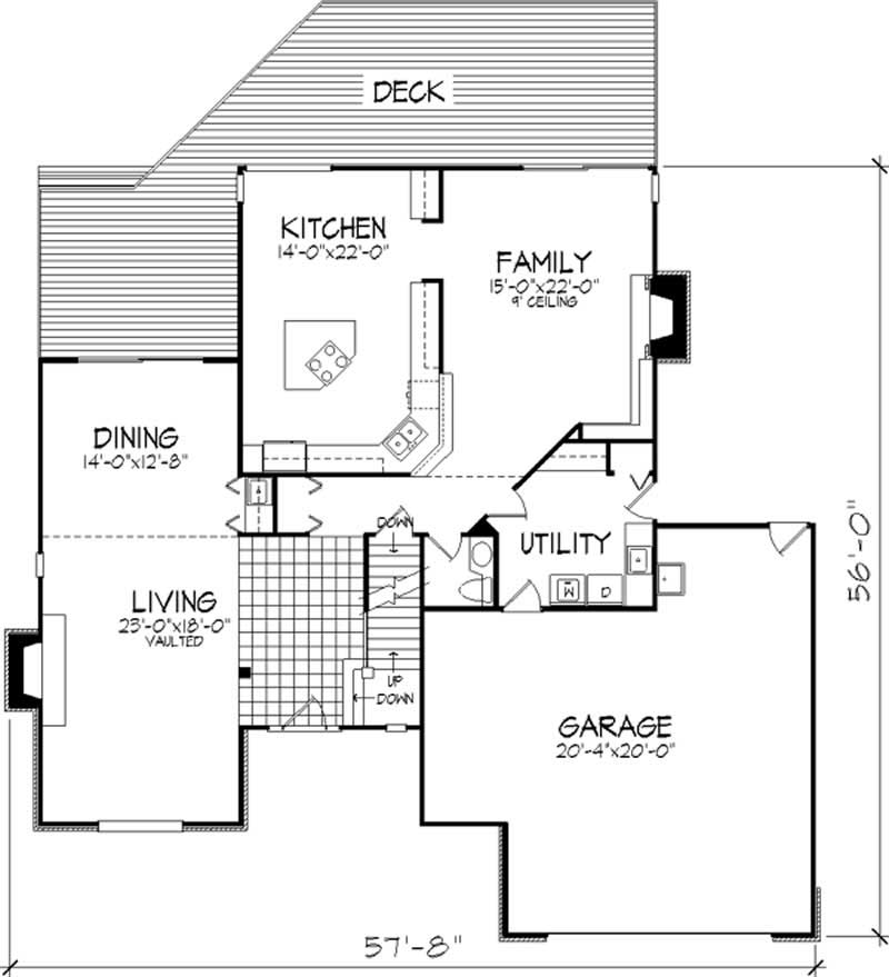 Floor Plan First Story of European Plan #146-1638