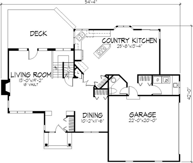 Floor Plan First Story of Country Plan #146-1639