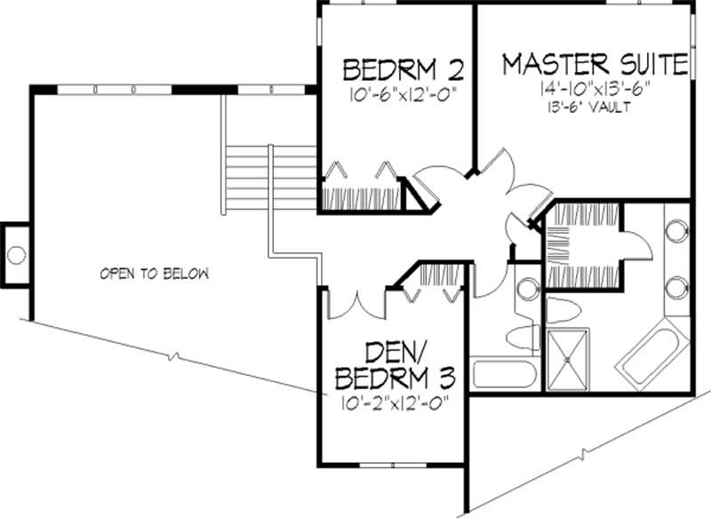 Floor Plan Second Story of Country Plan #146-1639