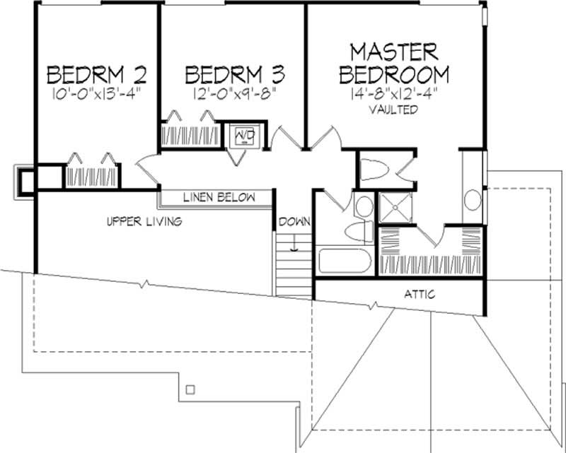 Floor Plan Second Story of Country Plan #146-1648