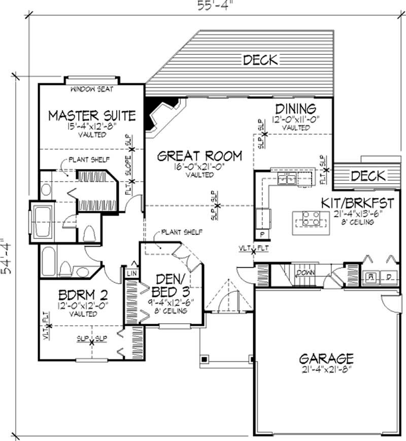 Floor Plan First Story of Craftsman Plan #146-1652