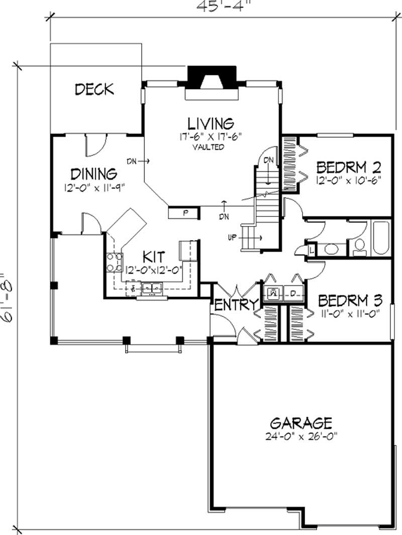 Floor Plan First Story of Country Plan #146-1654