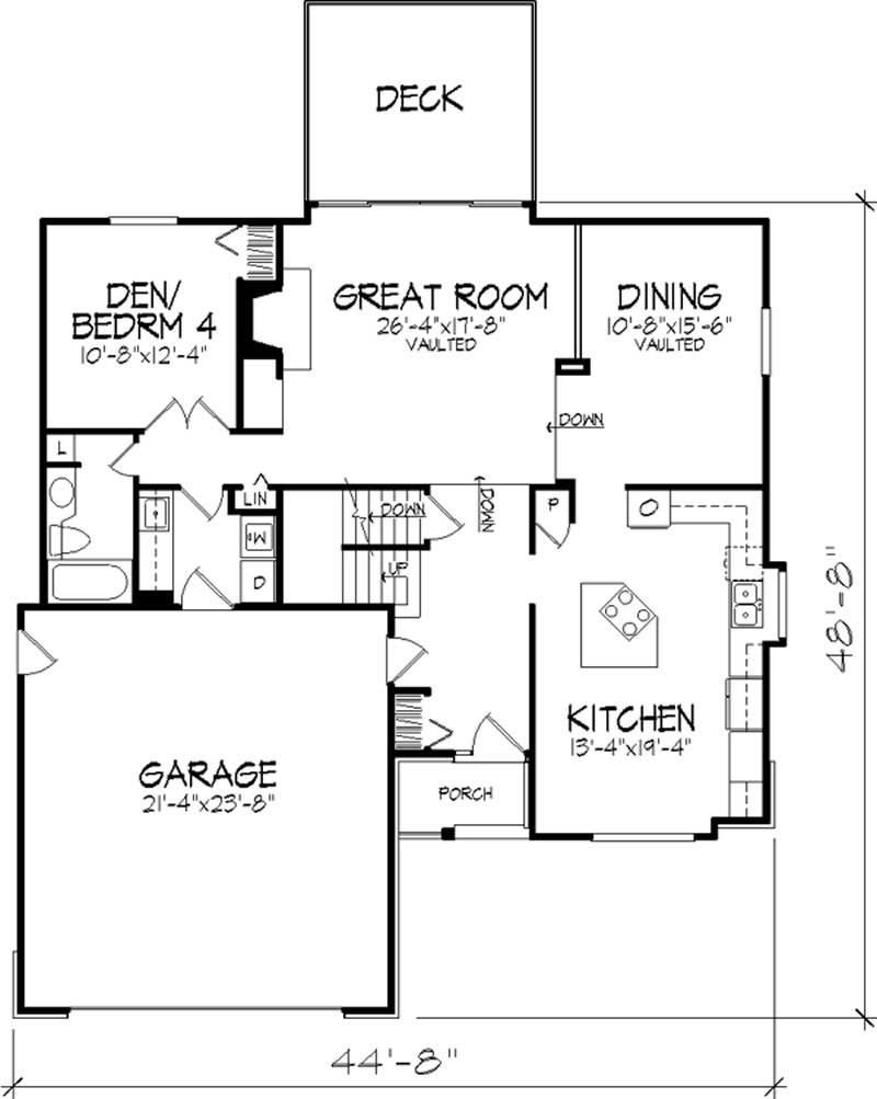 Floor Plan First Story of Country Plan #146-1655