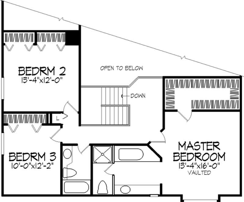 Floor Plan Second Story of Country Plan #146-1655