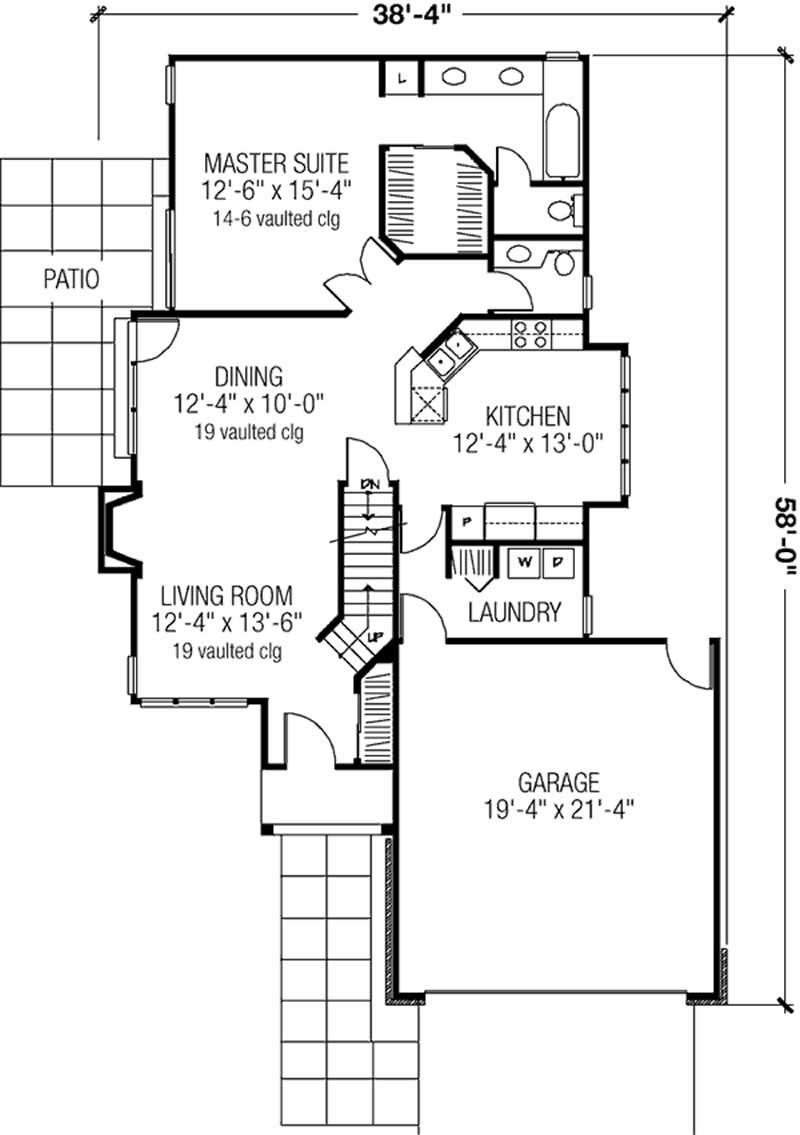 Floor Plan First Story of Cape Cod Plan #146-1662