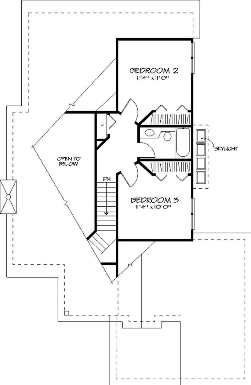 Floor Plan Second Story of Cape Cod Plan #146-1662