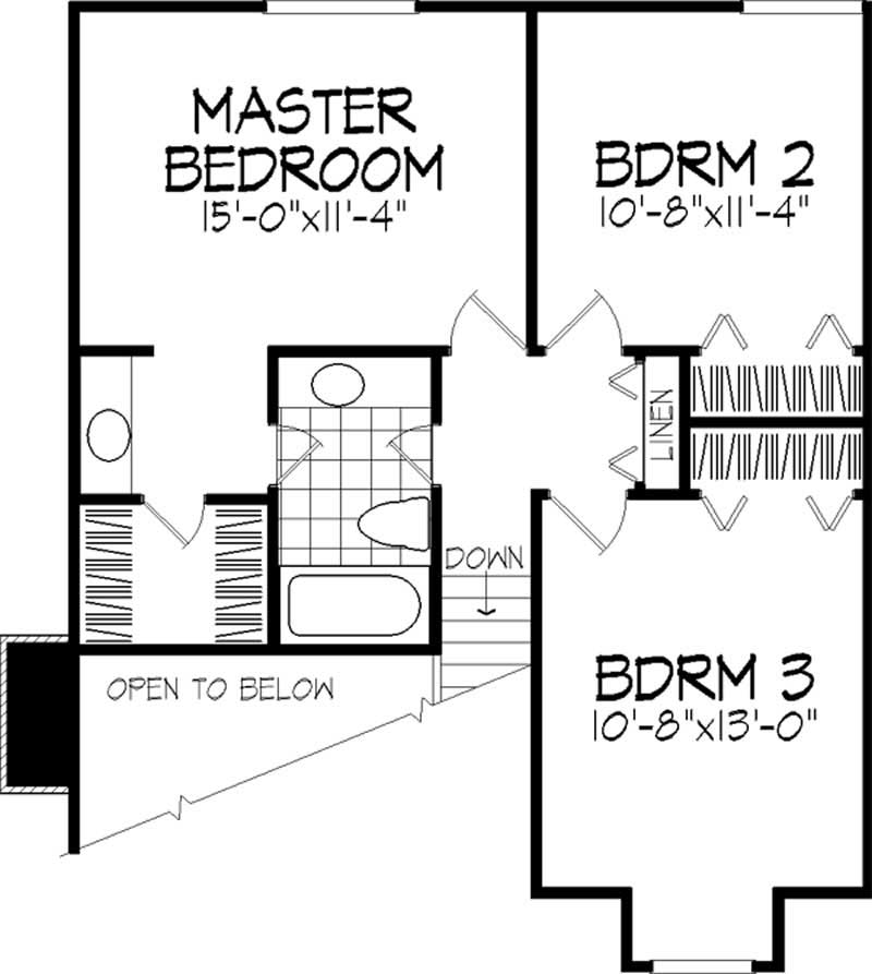 Floor Plan Second Story of Country Plan #146-1667