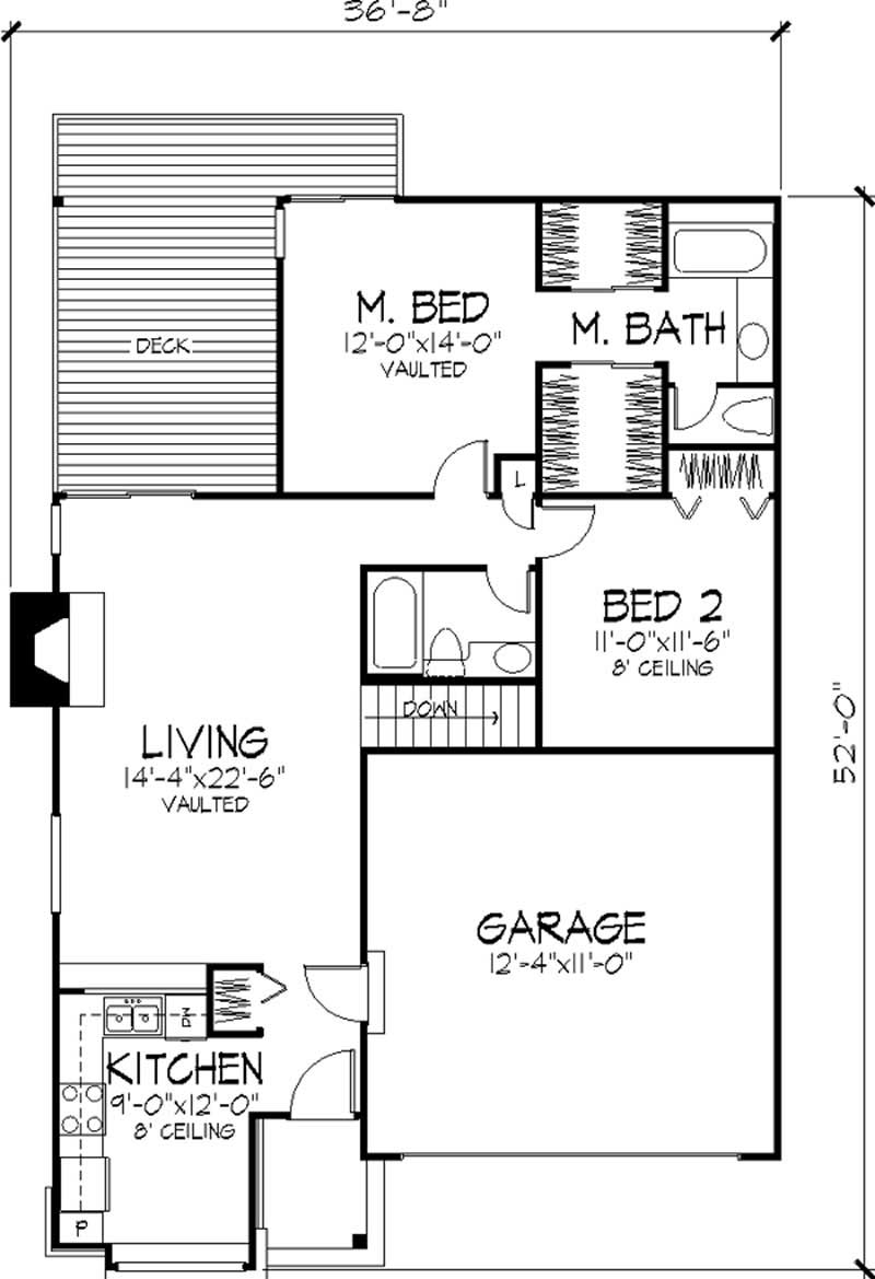 Floor Plan First Story of Country Plan #146-1670