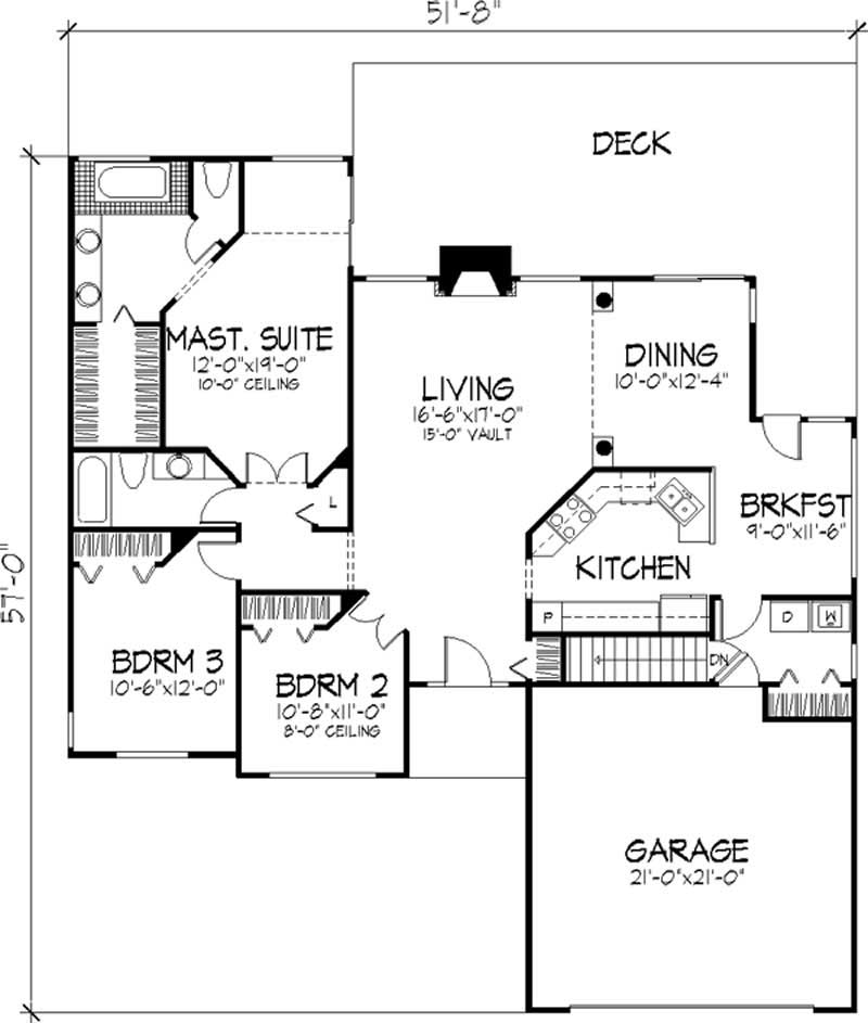 Floor Plan First Story of Country Plan #146-1676