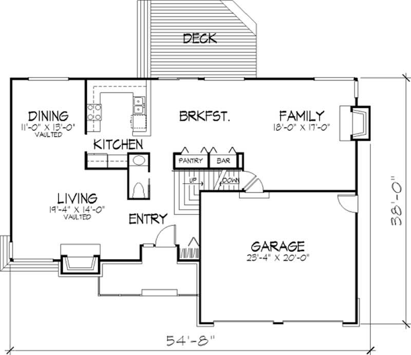 Floor Plan First Story of Country Plan #146-1680