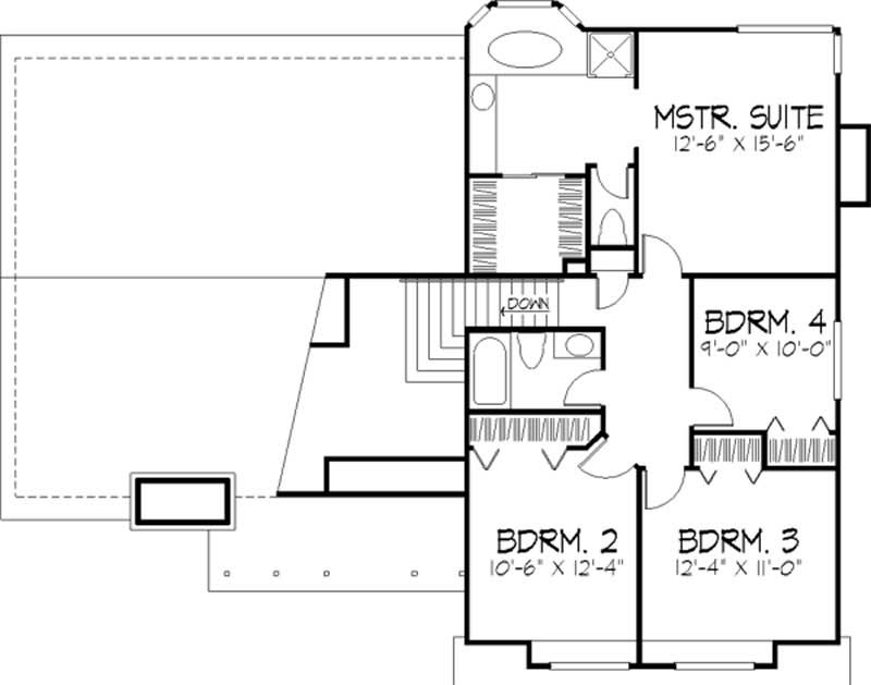 Floor Plan Second Story of Country Plan #146-1680