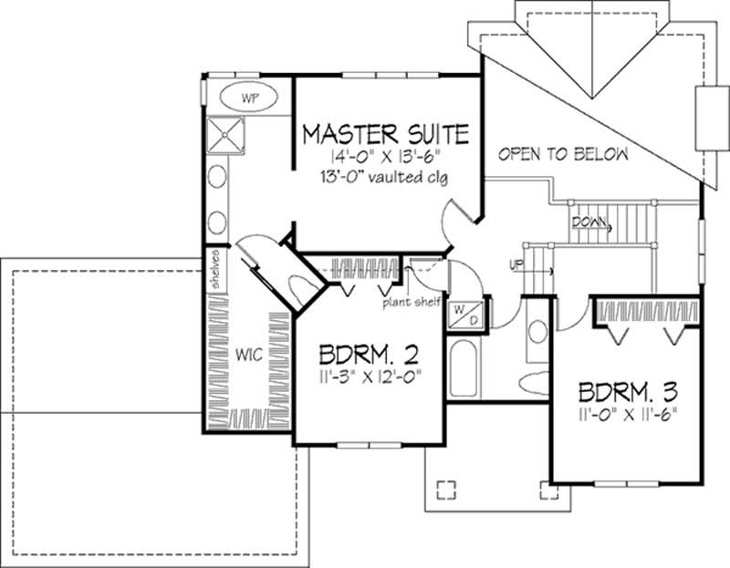 Floor Plan Second Story of Country Plan #146-1684