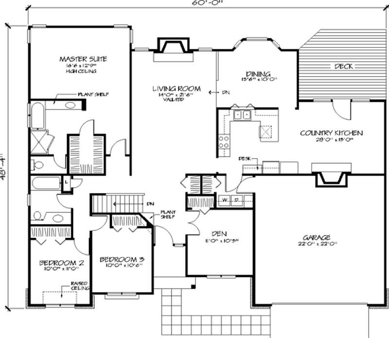 Floor Plan First Story of Country Plan #146-1685