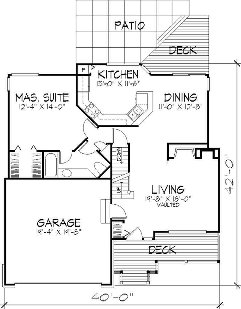 Floor Plan First Story of Cape Cod Plan #146-1686