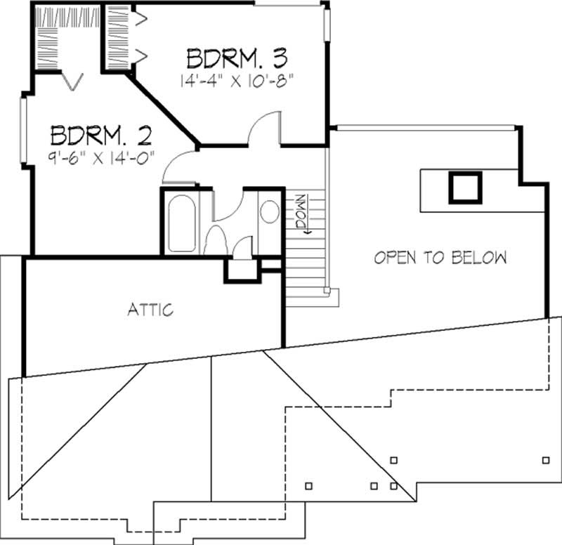 Floor Plan Second Story of Cape Cod Plan #146-1686