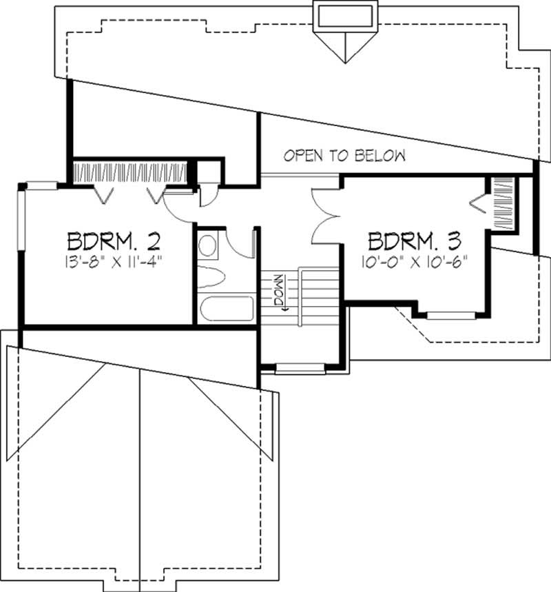 Floor Plan Second Story of Cape Cod Plan #146-1688
