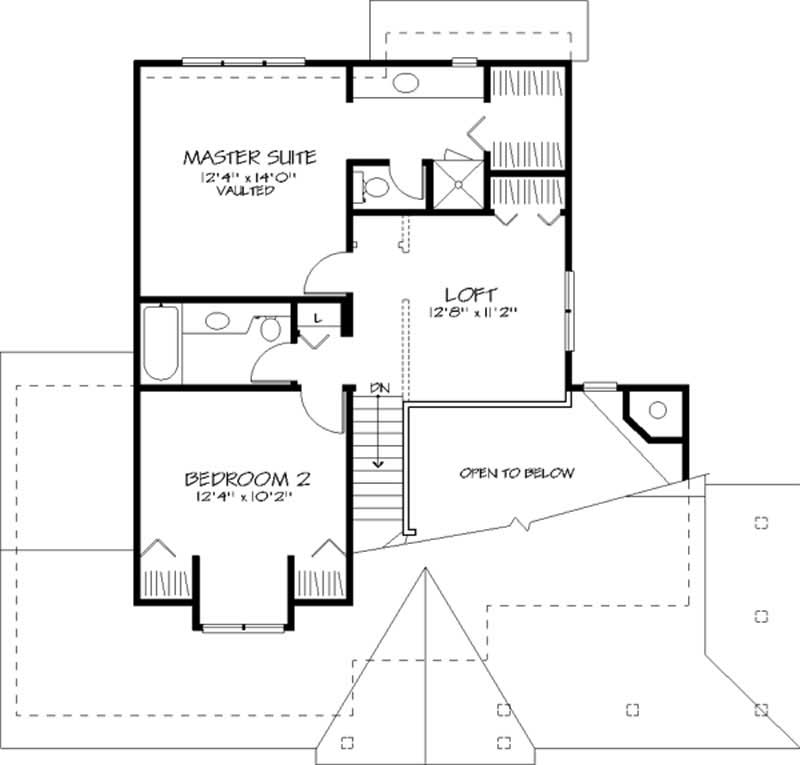 Floor Plan Second Story of Country Plan #146-1690