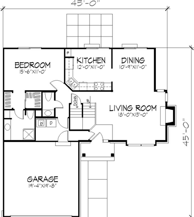 Floor Plan First Story of Cape Cod Plan #146-1691
