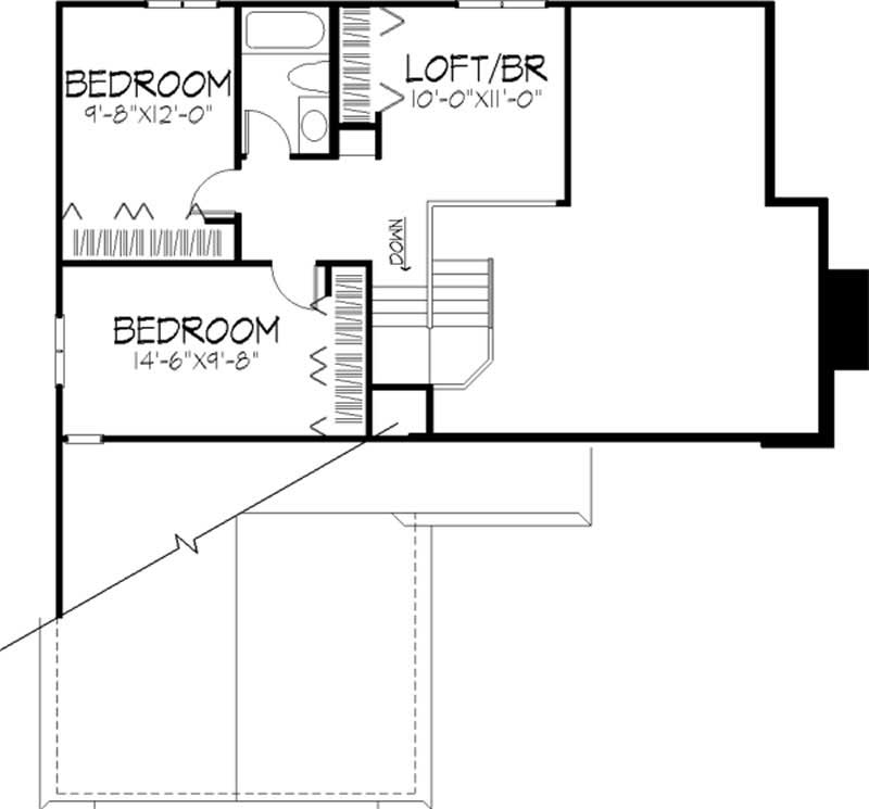 Floor Plan Second Story of Cape Cod Plan #146-1691