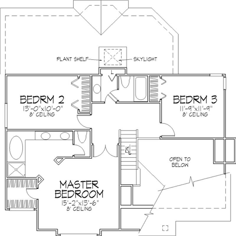 Floor Plan Second Story of Country Plan #146-1737