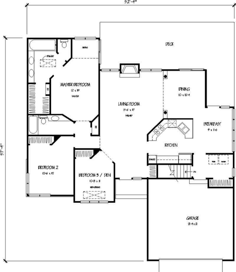 Floor Plan First Story of Country Plan #146-1742