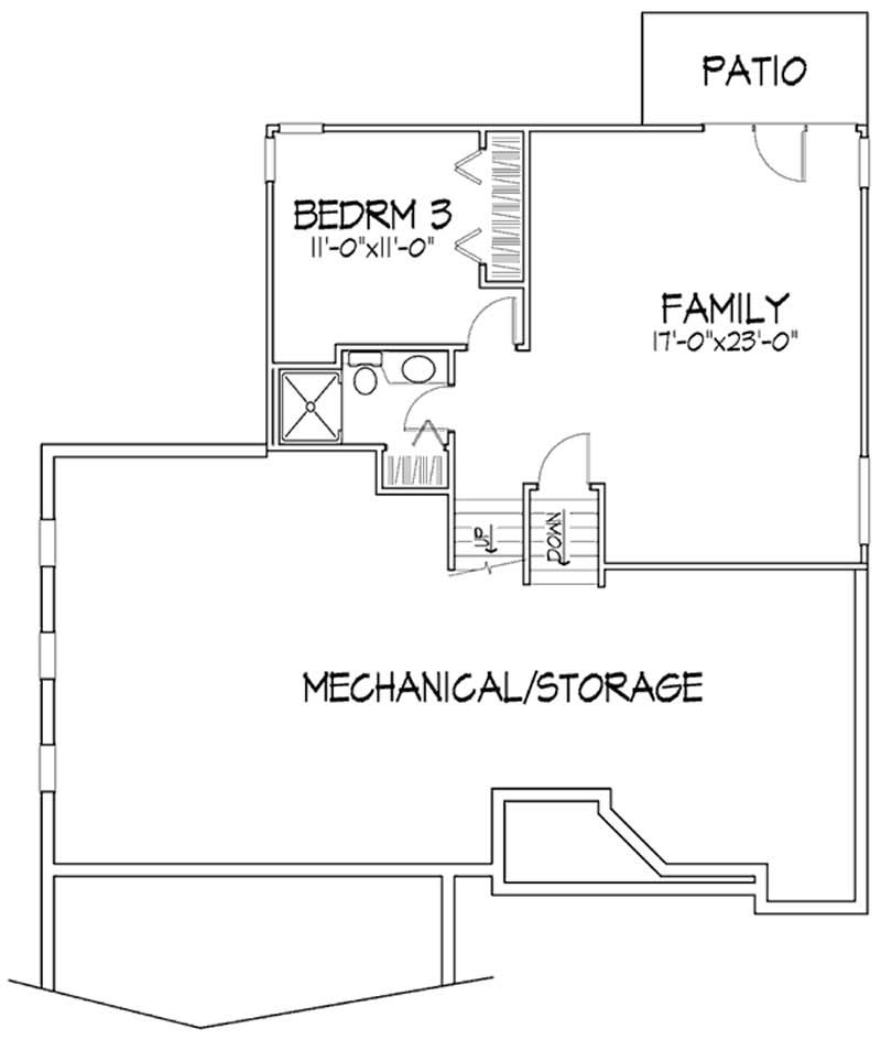 Floor Plan Basement of Country Plan #146-1751