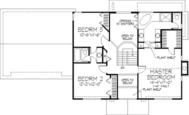 Floor Plan Second Story of Country Plan #146-1752