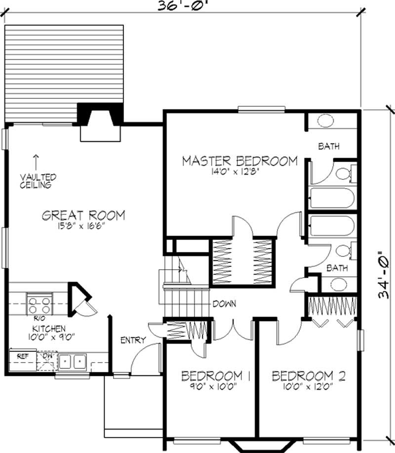 Floor Plan Second Story of Cape Cod Plan #146-1777