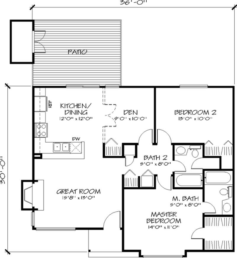 Floor Plan First Story of Modern Plan #146-1780