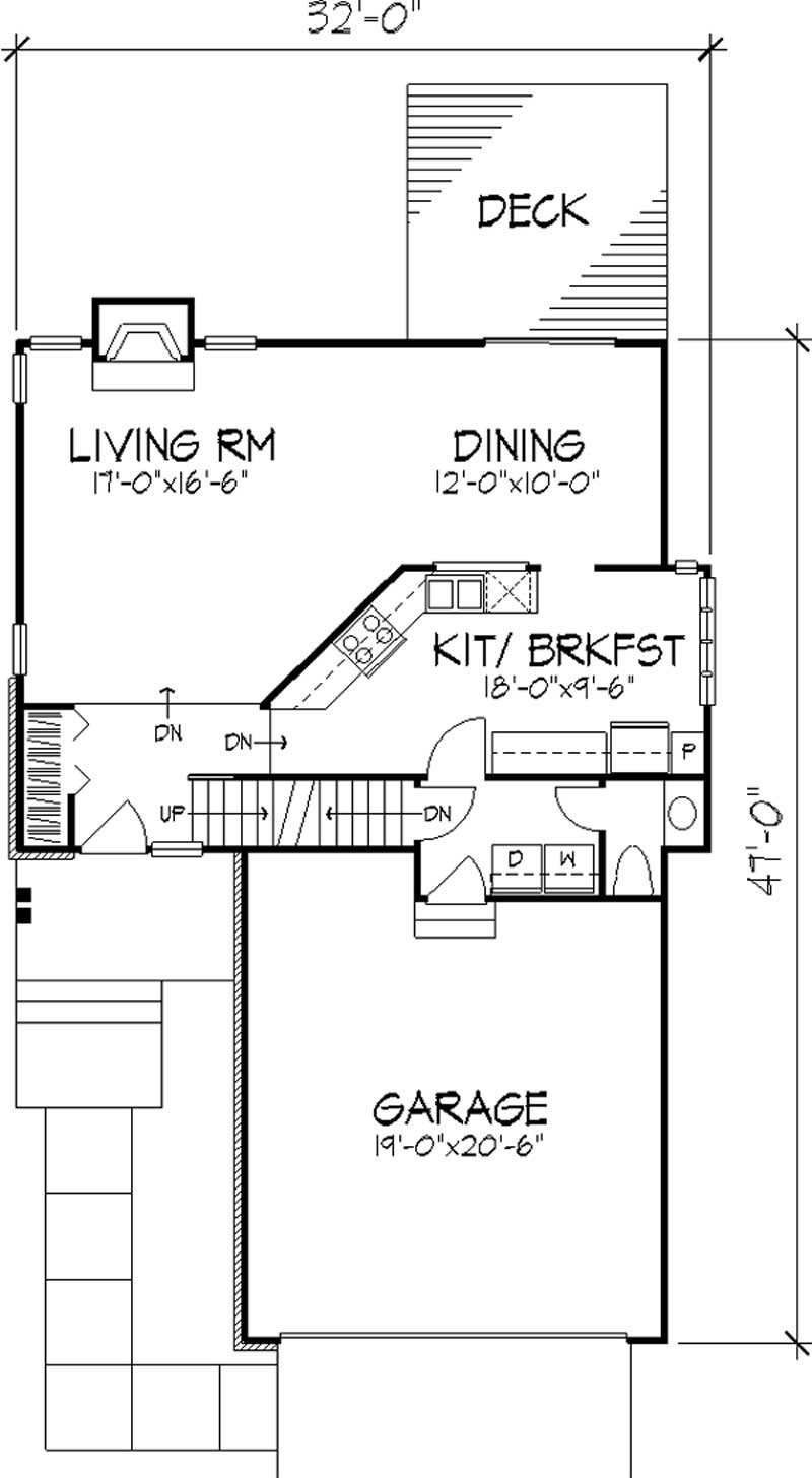 Floor Plan First Story of Country Plan #146-1786
