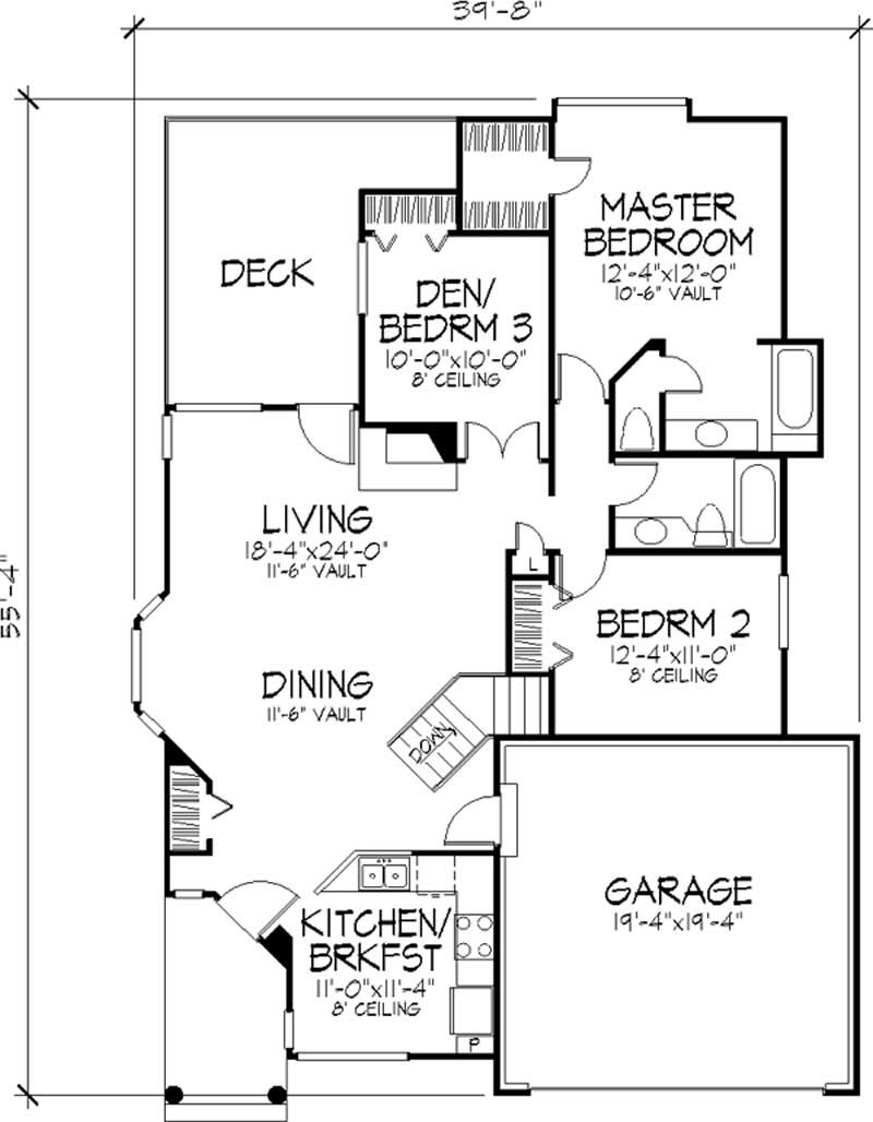 Floor Plan First Story of Country Plan #146-1800