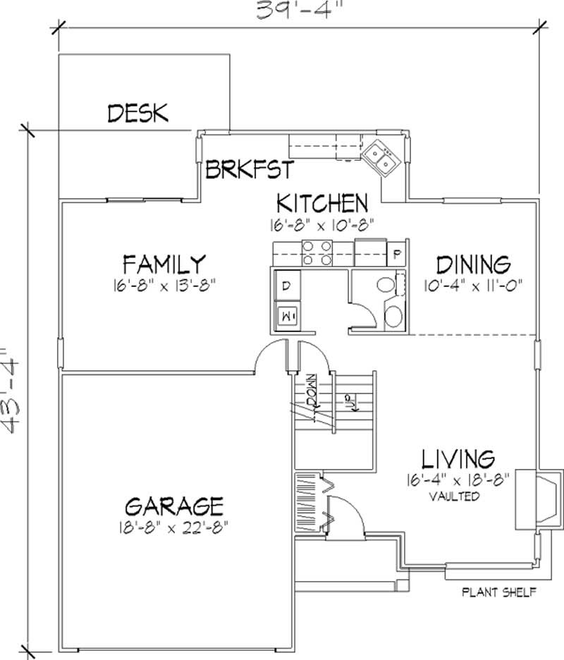 Floor Plan First Story of Country Plan #146-1817