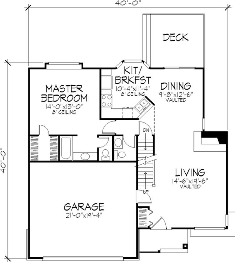 Floor Plan First Story of Cape Cod Plan #146-1818