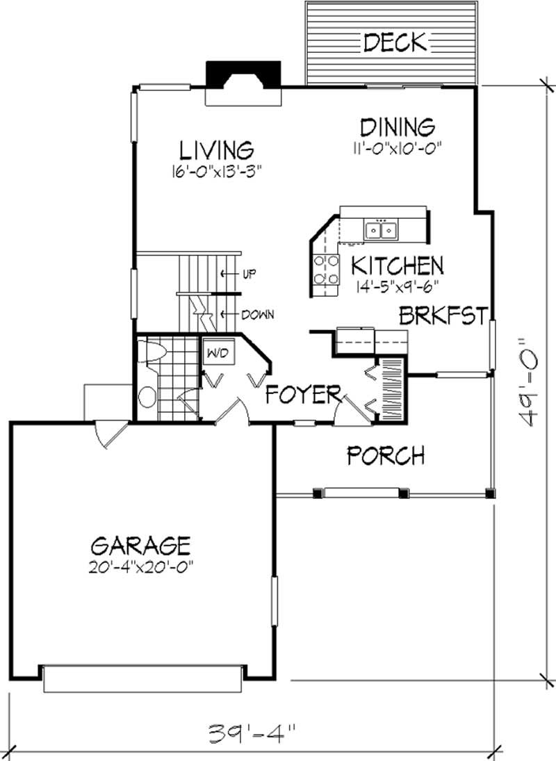 Floor Plan First Story of Country Plan #146-1823