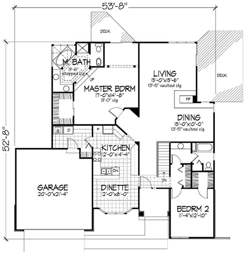 Floor Plan First Story of Country Plan #146-1824