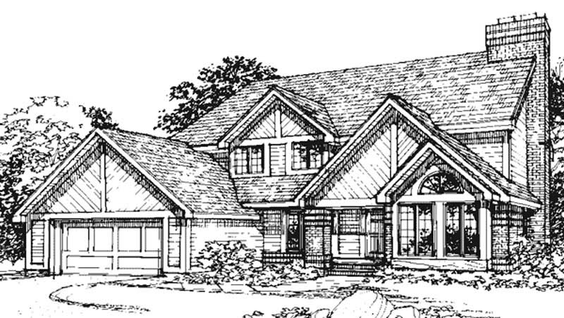 Front view of Country home (ThePlanCollection: House Plan #146-1826)