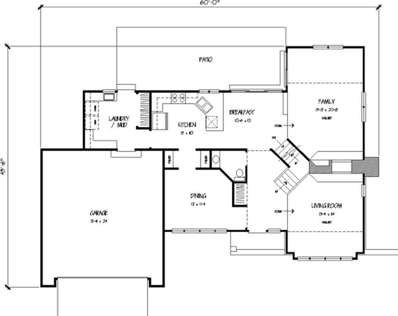 Floor Plan First Story of Country Plan #146-1826