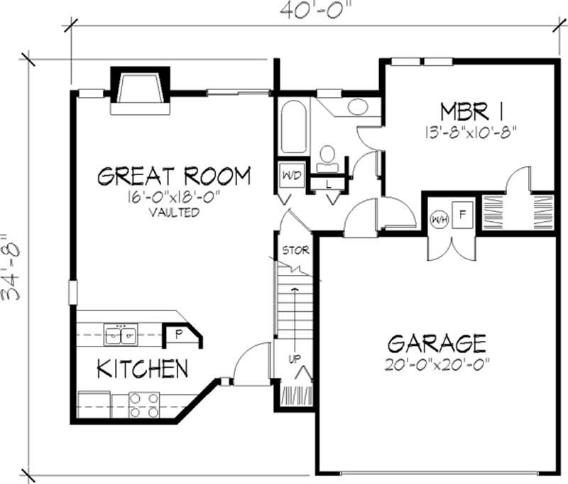 Floor Plan First Story of Contemporary Plan #146-1828