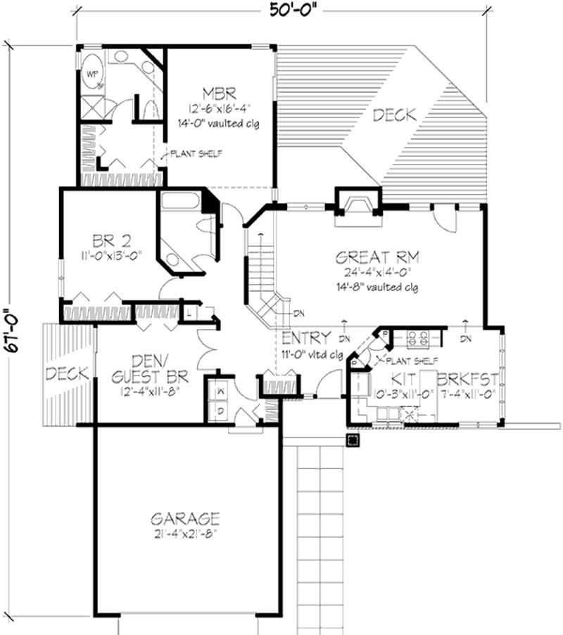Floor Plan First Story of Ranch Plan #146-1831