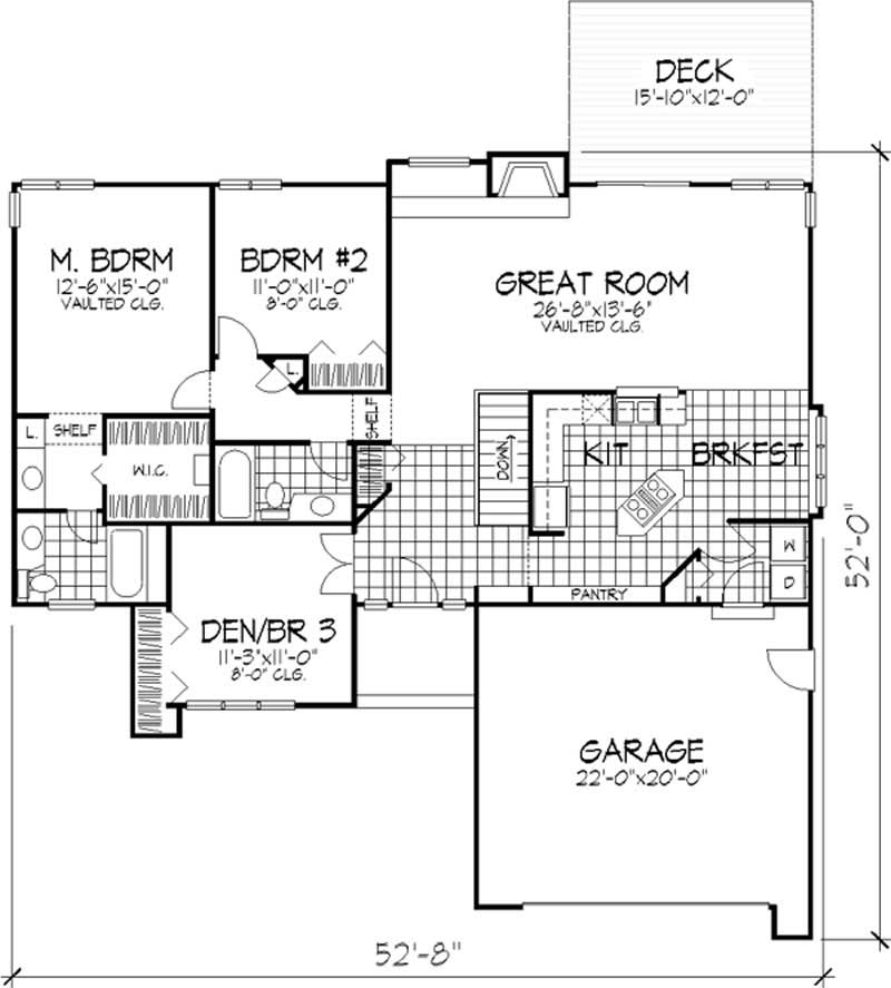 Floor Plan First Story of Country Plan #146-1832