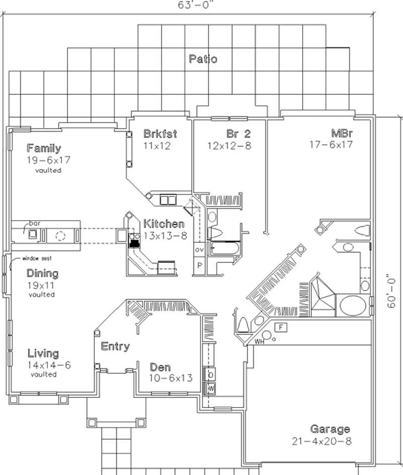Floor Plan First Story of European Plan #146-1834