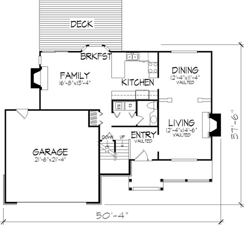Floor Plan First Story of Country Plan #146-1838