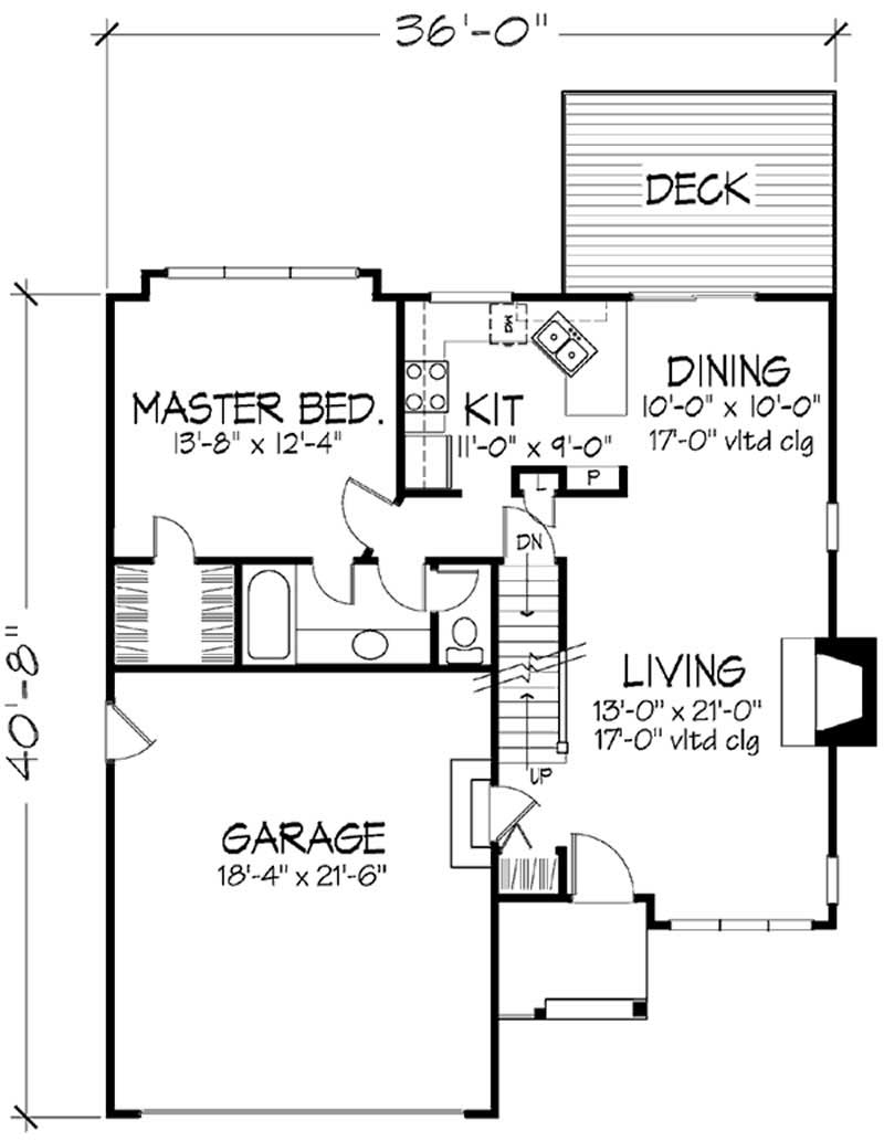 Floor Plan First Story of Cape Cod Plan #146-1844