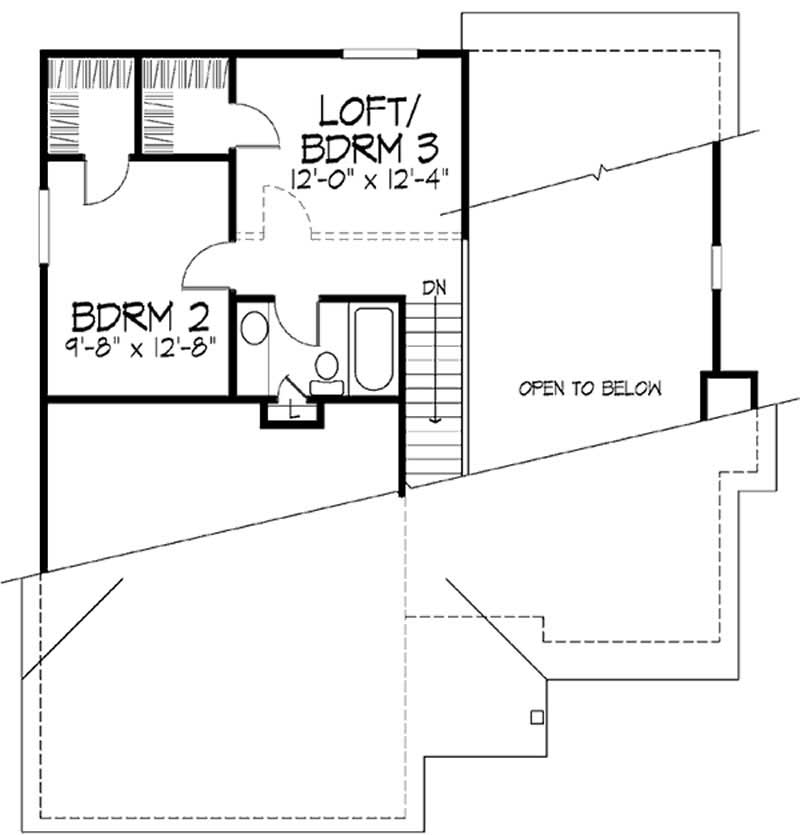 Floor Plan Second Story of Cape Cod Plan #146-1844